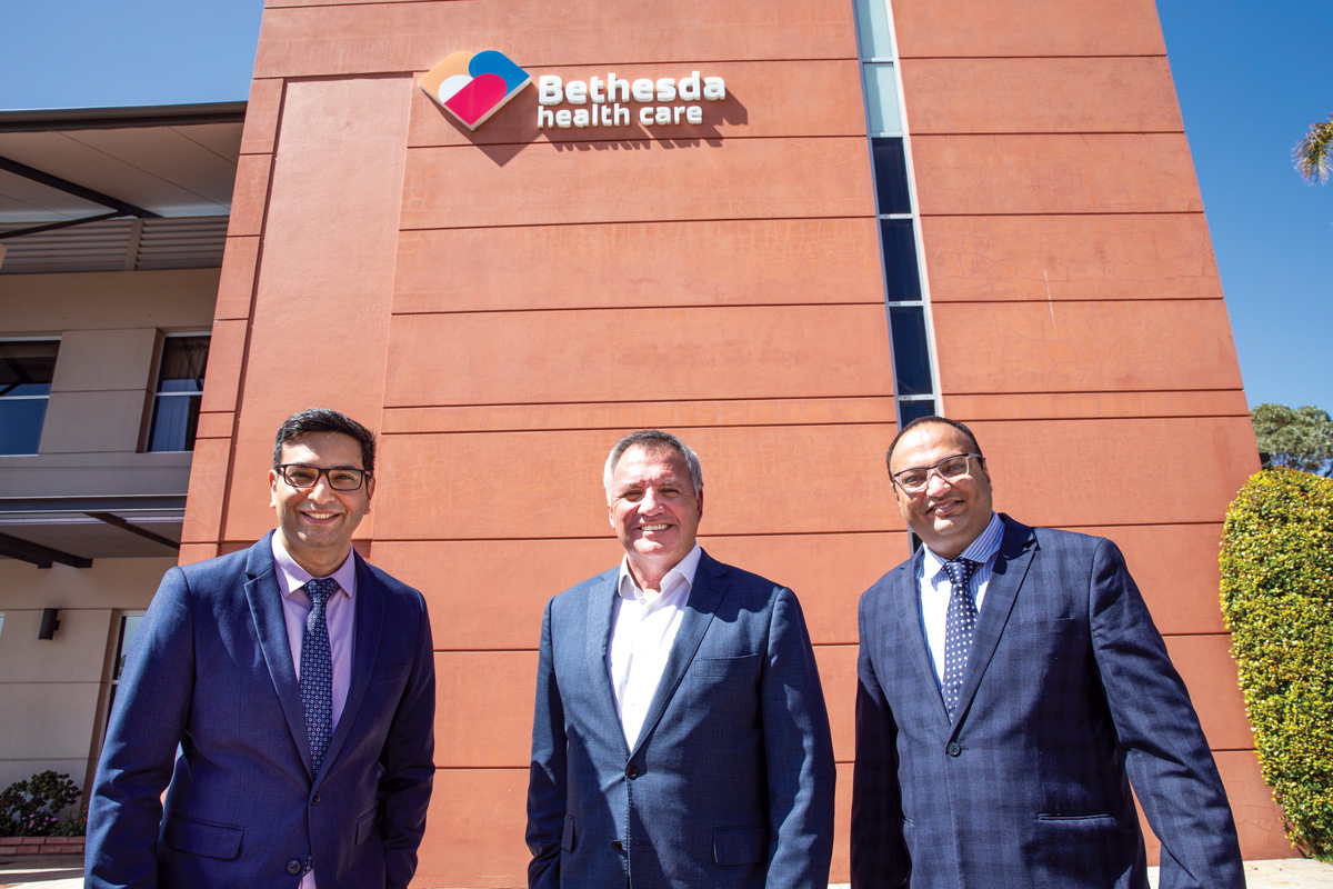 Bethesda chair Dr Neale Fong is pictured here with Dr Singh (left) and Dr Dharjinder (right).