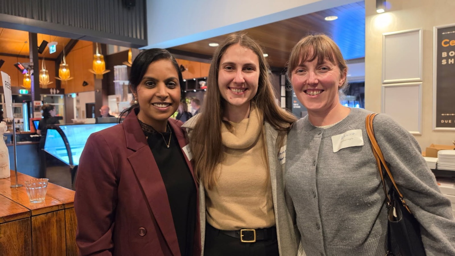 Three smiling women.